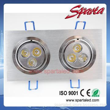 Double head led ceiling light 3*1*2w